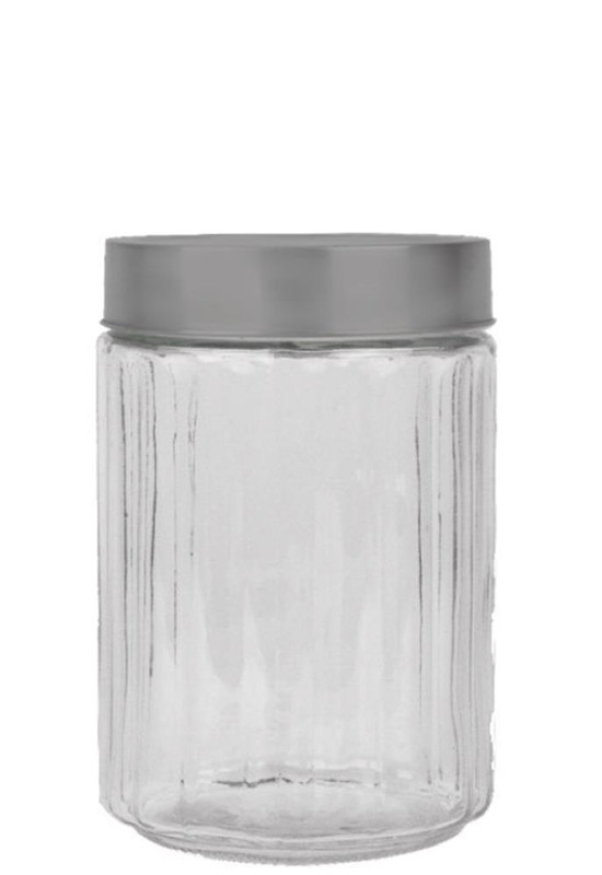 POTE SLEEK 1,60L VIDRO C/ TPA INOX - CAIXA C/ 6 PEÇAS