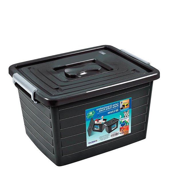 ORGANIZADOR C/ TRAVA 30L PRETA 44 X 35 X 27 CM