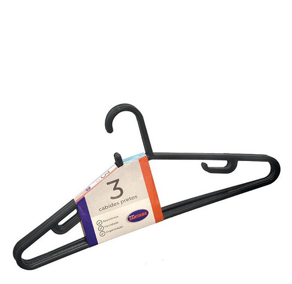 CABIDE ADULTO C/ 03 PCS - PRETO