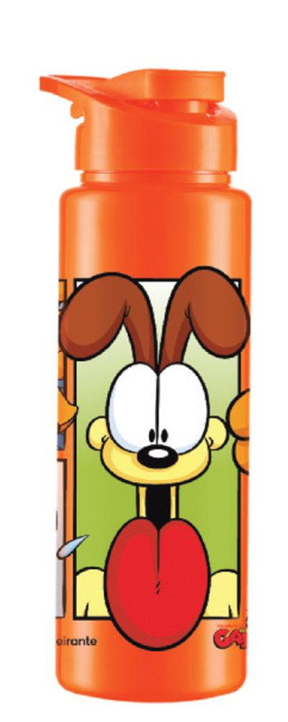 GARRAFA SQUEEZE 750ML GARFIELD CACHORRO ODIE LARANJA