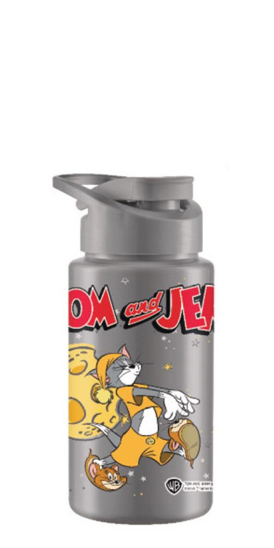 GARRAFA SQUEEZE 500ML TOM AND JERRY CINZA