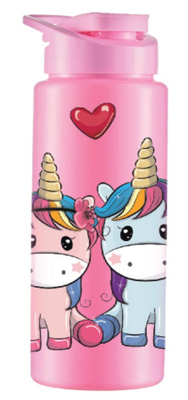GARRAFA SQUEEZE 750ML UNICORNIO ROSA