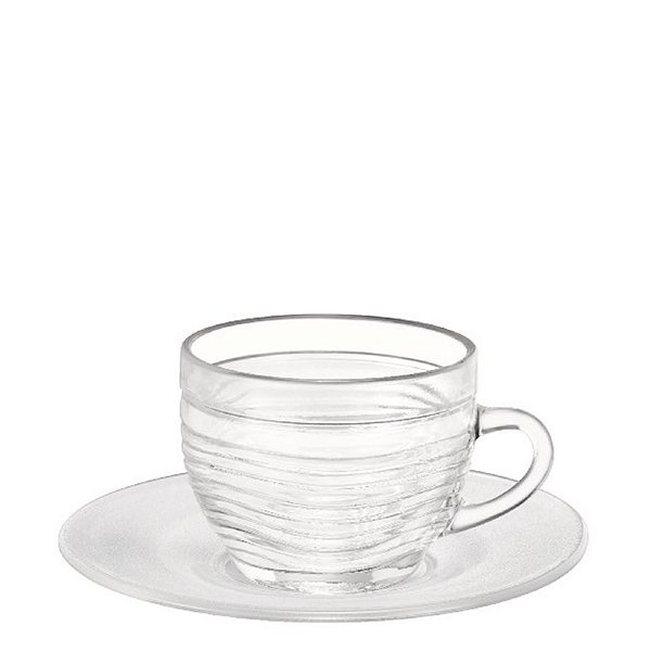 CRYSTAL - XICARA CHA 260 ML C/ PIRES - CAIXA C/ 24 PEÇAS