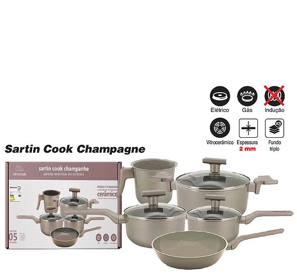 COOK SARTIN - JG PANELA C/ 5 PCS CHAMPAGNE S/ IND