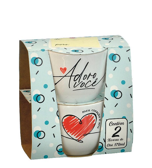 XICARA CHA PARIS DEC 170ML LUVA C/ 02 PCS