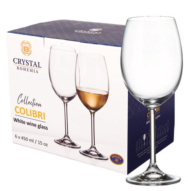 GLASS BOHEMIA - JG C/ 6 TACA VINHO 450ML