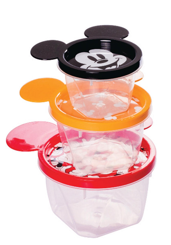 CJ CONECTS POTE QUADR C/ 3 PCS MICKEY RED - 130 / 240 / 430 ML