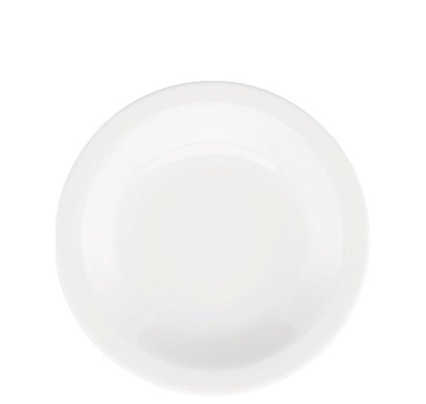 PORCELANA BRANCA PRATO FUNDO 23 CMS - CAIXA C/ 12 PEÇAS