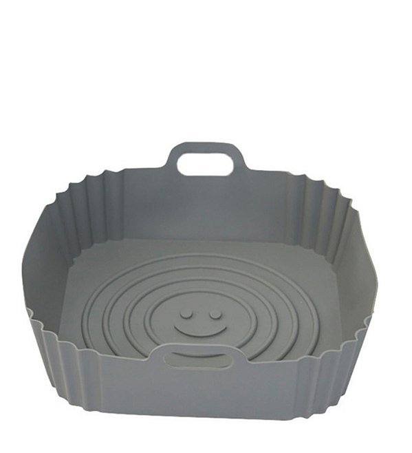 SILICONE - PANELA P/ AIR FRYER CINZA QUAD 20 X 4,5 CM