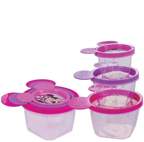 CJ CONECTS POTE RED C/ 3 PCS MINNIE - 130 / 240 / 430 ML