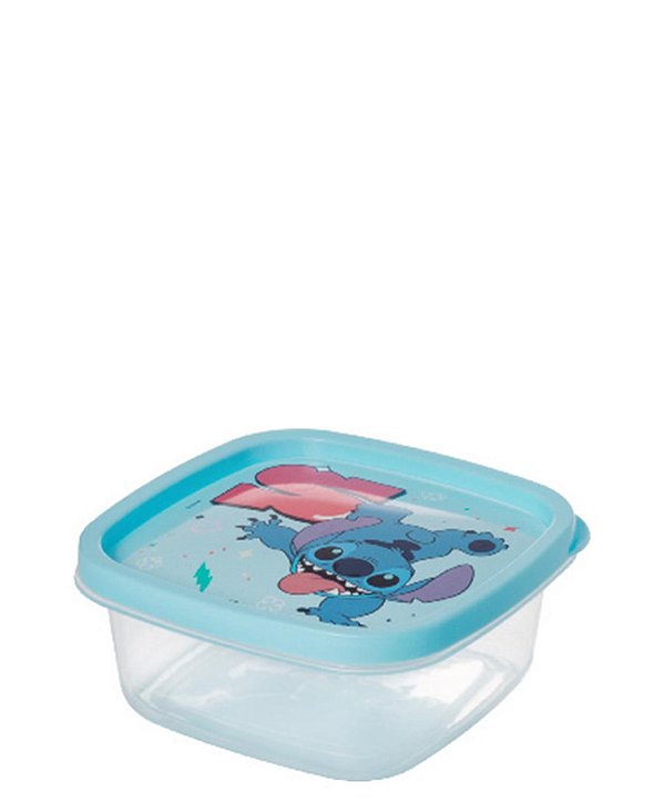 POTE QUADRADO 580 ML STITCH AZUL