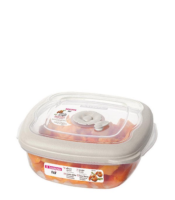 FLOR - POTE QUADRADO BAIXO 920 ML