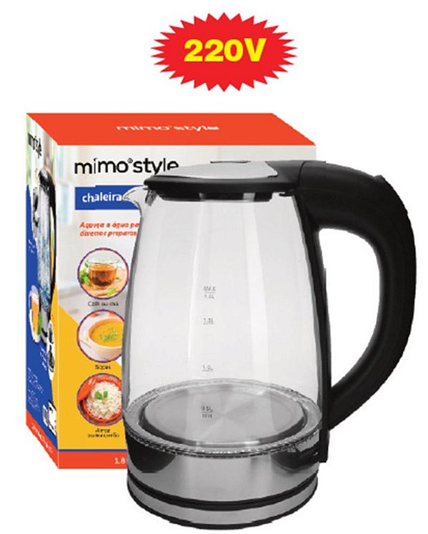 ELETRICA - CHALEIRA DE VIDRO 1.8L 220V