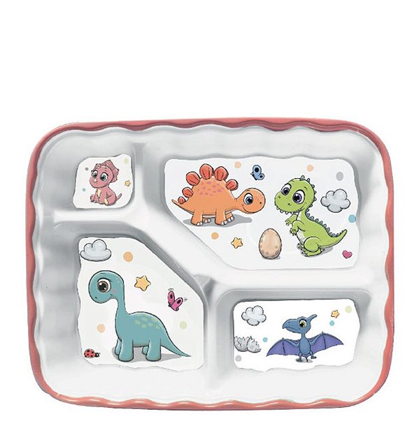 ECOKITCHEN - PRATO P/ REFEICAO INFANTIL C/ DIV DINO