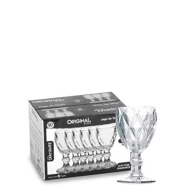 TACA 50 ML - DIAMANTE - CAIXA C/ 6 PEÇAS
