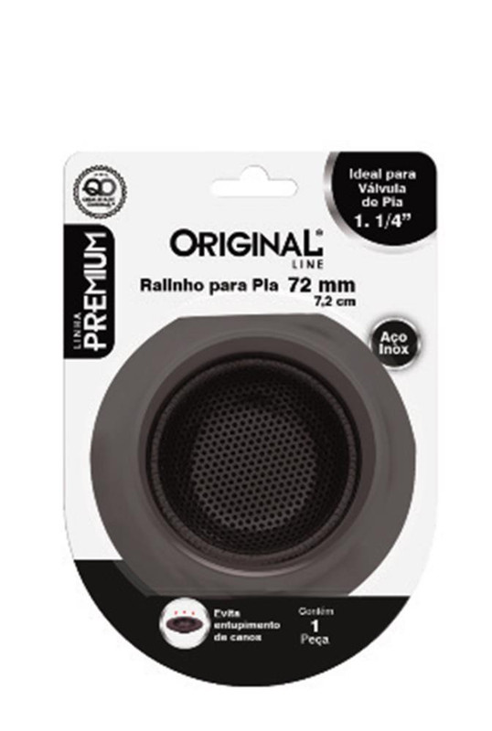 RALINHO P/ PIA INOX 7,2 CM PRETO