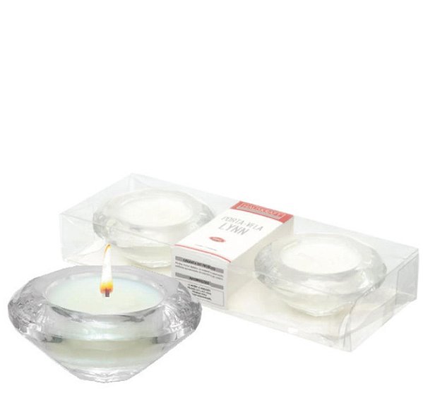 GLASS - PORTA-VELA Ø7,0 X 3,0CM JG C/ 02 PCS LYNN