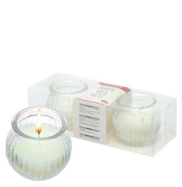 GLASS - PORTA-VELA Ø6,5 X 5,5CM JG C/ 02 PCS METZ