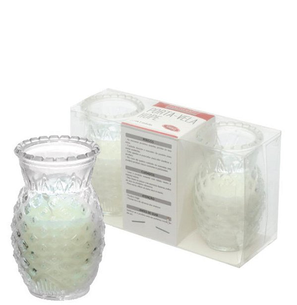 GLASS - PORTA-VELA Ø6,0 X 8,0CM JG C/ 02 PCS HOPE