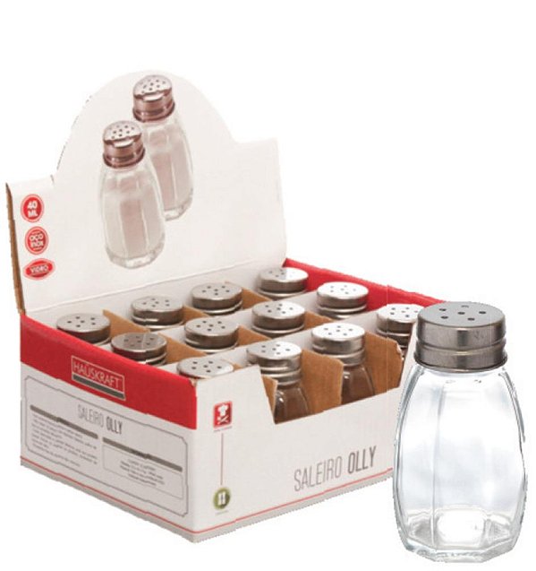 GLASS - SALEIRO 40ML OLLY - CAIXA C/ 12 PEÇAS