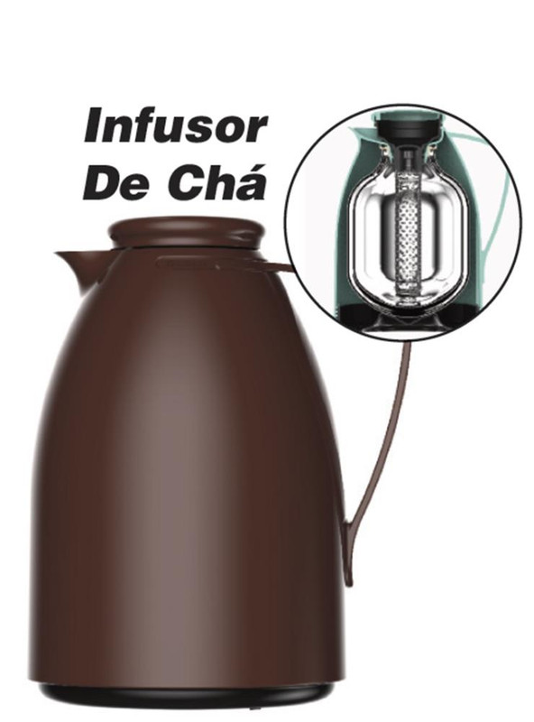 BULE TERMICO LUNA C/ INFUSOR DE CHA 1L MARROM