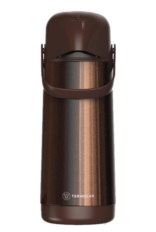GARRAFA TERMICA LUMINA 1L INOX MARROM