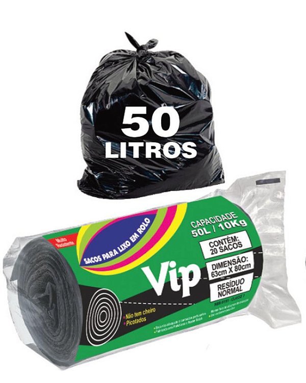 SACO P/ LIXO 050 LTS EM ROLO C/ 20 UN VIP