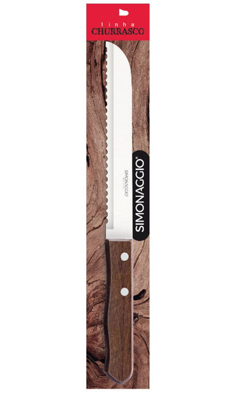 FACA INOX P/ PAO 7" ENCARTELADA CB MADEIRA