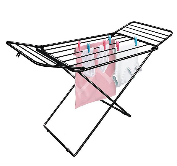 VARAL CHÃO C/ABAS AÇO RAVENNA BLACK - 1,23 X 46 X 86 CM