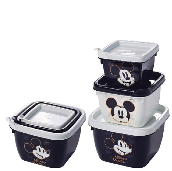 CJ CONECTS POTE QUADR C/ 3 PCS MICKEY CLASSICO 140/270/470ML