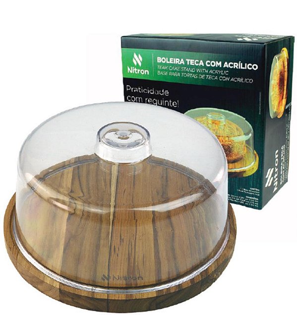 TECA - BOLEIRA MADEIRA C/TPA 25 X 12 CM CX LITOGRAFADA