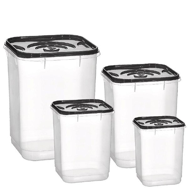 CJ C/ 4 POTES P/ MANTIMENTO 1,0/1,8/3,4/5,5L