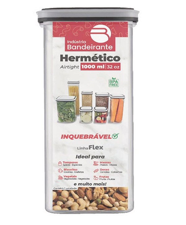 POTE HERMETICO 1L C/ TP SILICONE