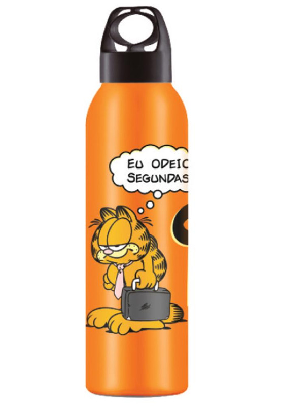 GARRAFA 800ML TAMPA PRETA ANEL GARFIELD