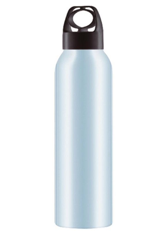 GARRAFA 800ML TAMPA PRETA ANEL NUDE AZUL