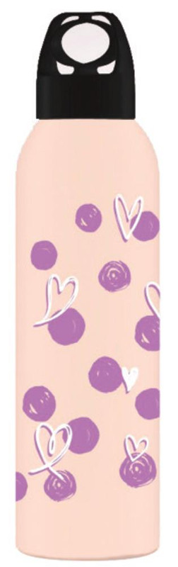 GARRAFA 800ML TAMPA PRETA ANEL NUDE ROSA DEC