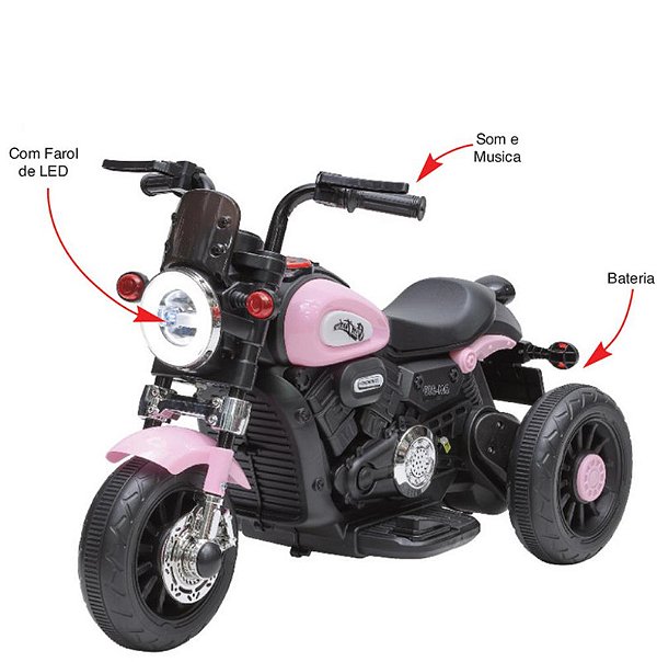 ZIPPY - MINI MOTO ELETRICO 6V HALEY ROSA