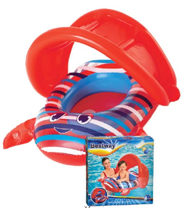 BOTE INFLÁVEL C/ PROTETOR SOLAR CARANGUEIRO VERMELHO 86X66 CM ( 34125 )