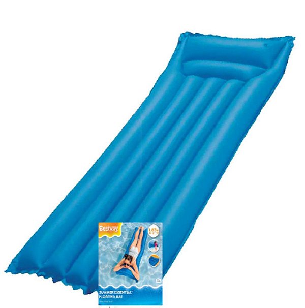COLCHAO INFLÁVEL PISCINA LISO AZUL 183X69 CM