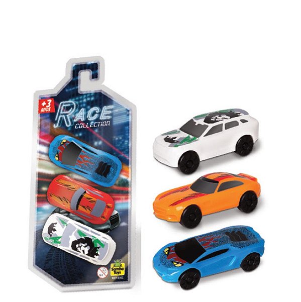 CARRINHOS RACE COLECTION BLISTER C/ 03 PCS
