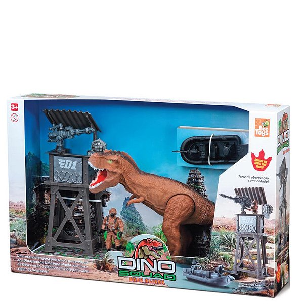 DINOSSAURO PLAYSET BASE ALIADA C/ BOTE E BONECO