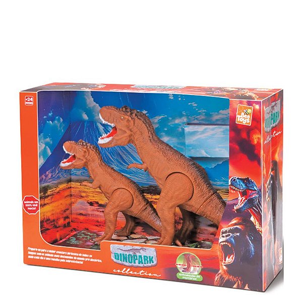 DINOSSAURO T-REX 40CM C/ FILHOTE