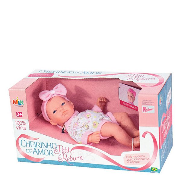 BONECA CHEIRINHO DE AMOR PETIT REBORN 25CM - 100% VINIL