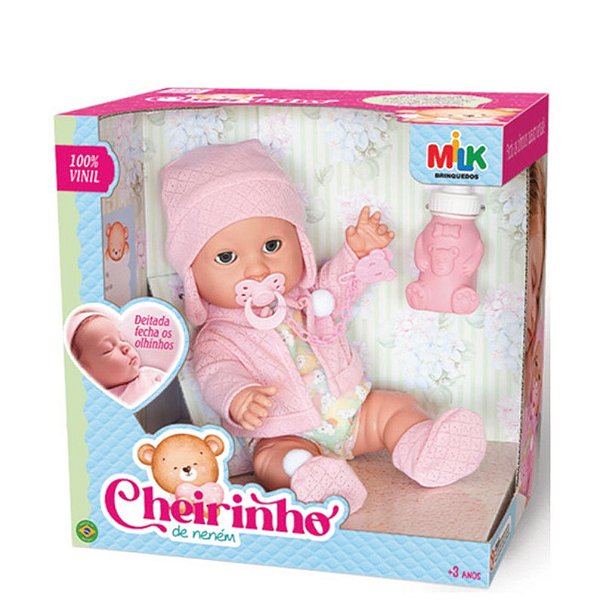 BONECA CHEIRINHO DE NENEM 33CM - 100% VINIL