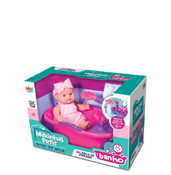 BONECA MILKINHAS PETIT BANHO 20 CM - 100% VINIL