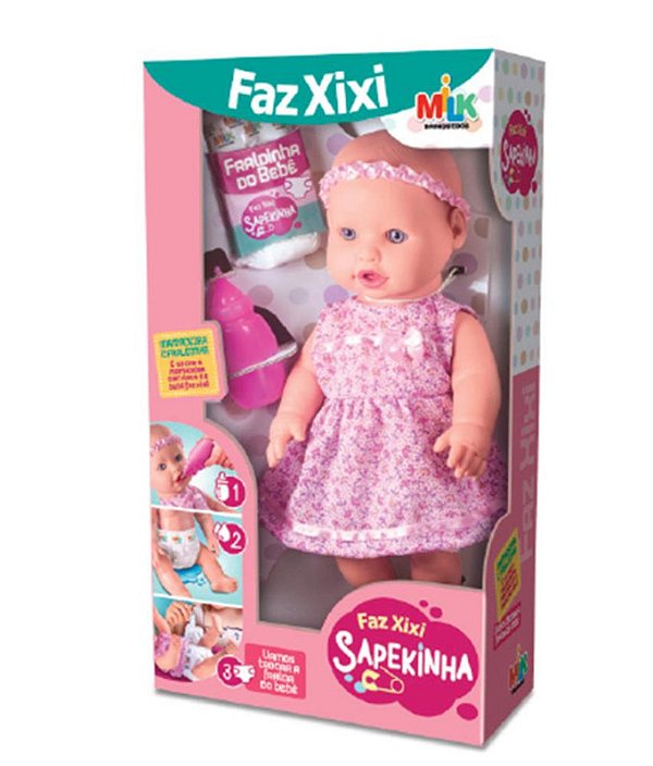 BONECA SAPEKINHA FAZ XIXI 34 CM
