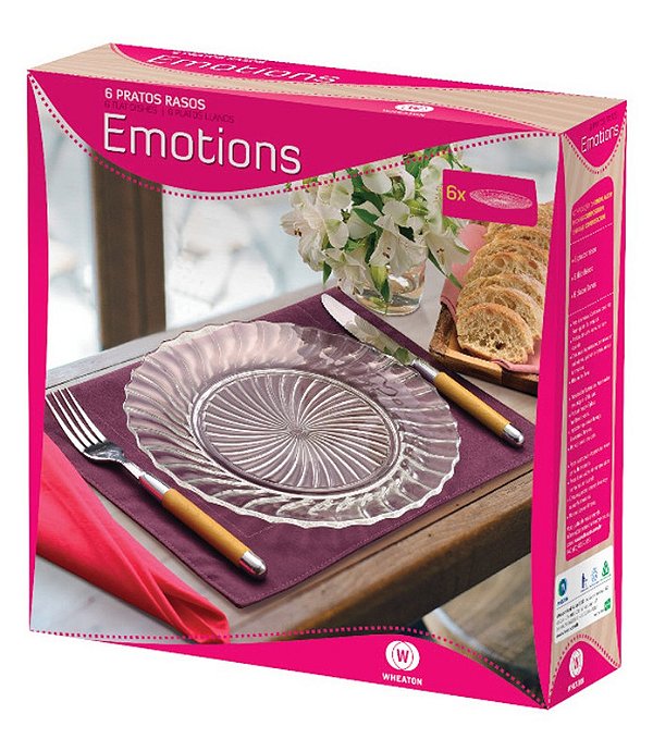EMOTIONS - PRATO RASO 25 CMS JG C/ 06 PCS
