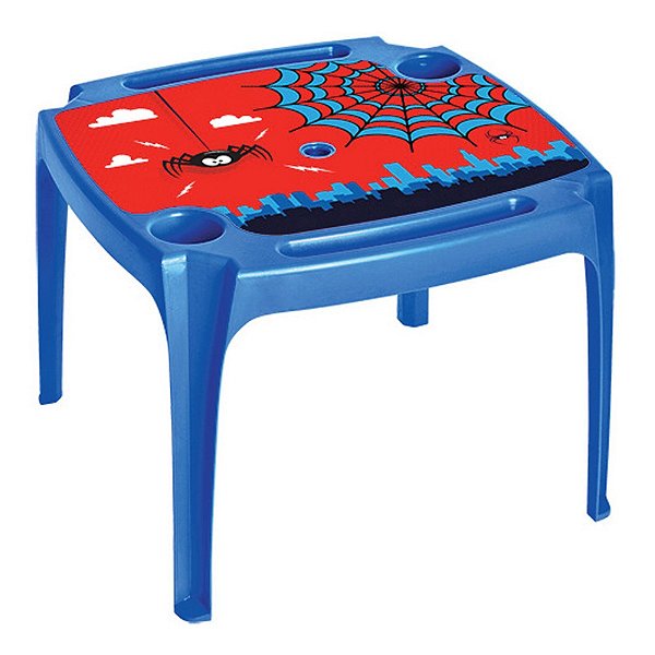 MESA INFANTIL AZUL C/ LABEL - 57 X 57 X 43 CM