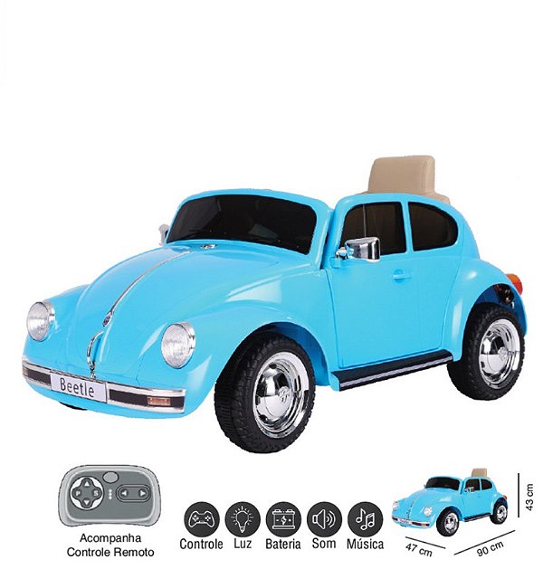 ZIPPY - MINI CARRO ELETRICO 12V FUSCA AZUL C/ RC