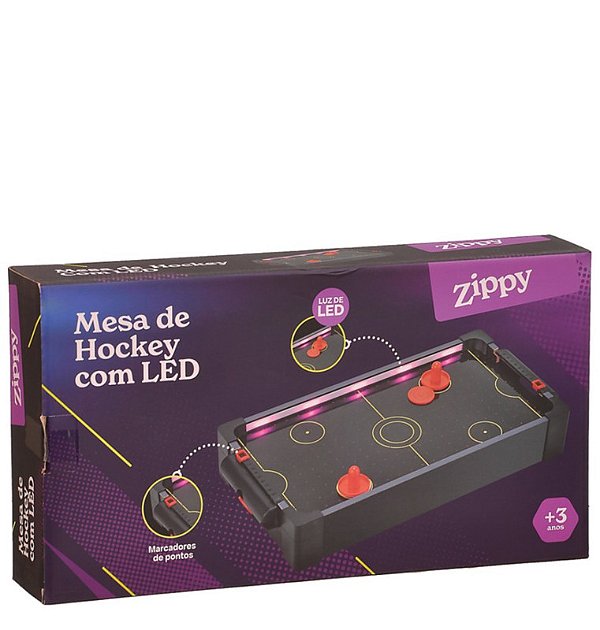 ZIPPY - JOGO MINI MESA DE HOCKEY C/ LED 40,5 X 22 X 7 CM